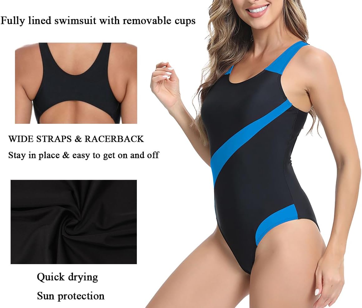 Women‘s Athletic One Piece Swimsuit Racerback Competitive Training Bathing Suit - Image 4