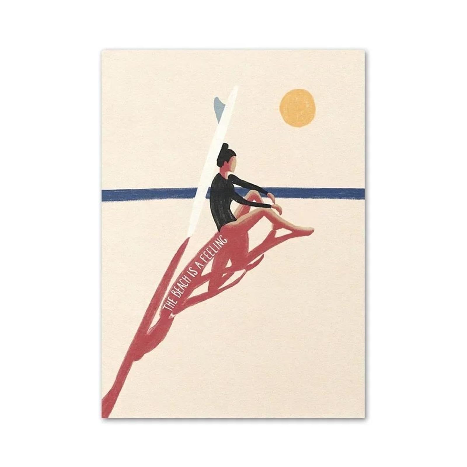 Toile imprimée océan minimaliste moderne et poster décoratif de plage nature format 30x40cm