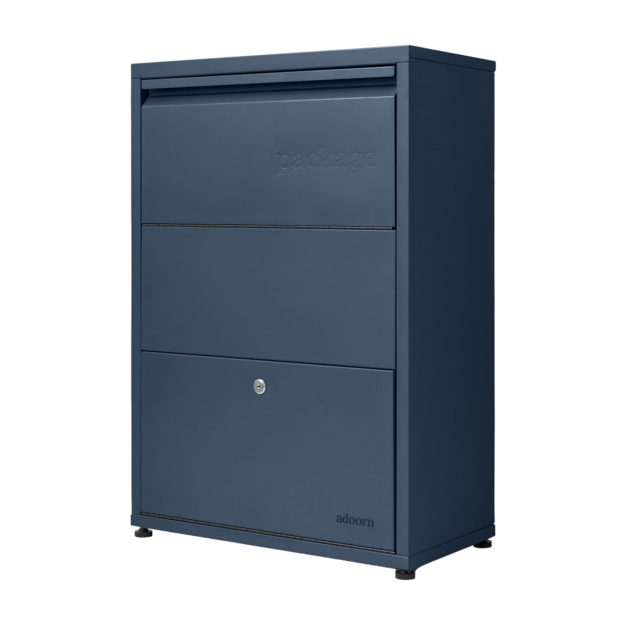 adoorn Modern Small Locking Package Delivery Boxes for Outside - Navy
