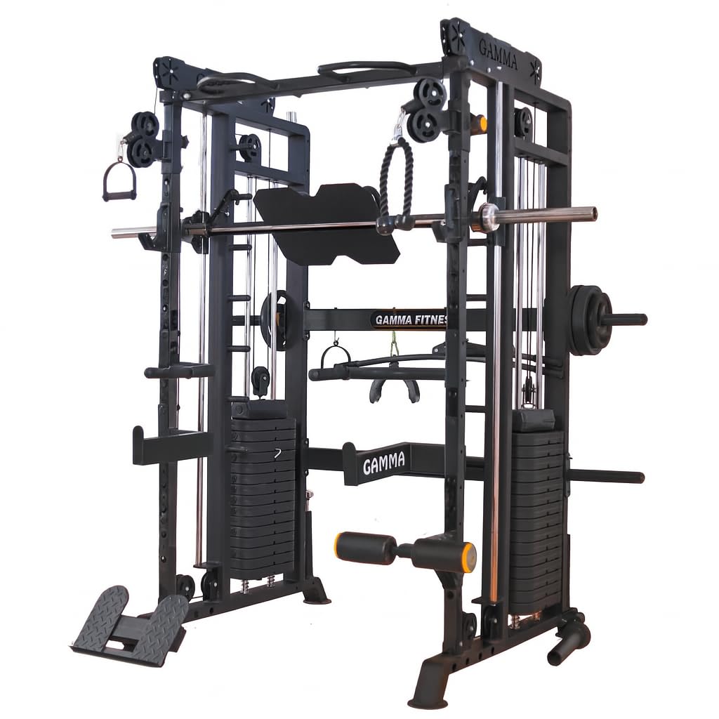GAMMA FITNESS FTS-101 Multi Gym Functional Trainer with Smith Machine for Home Gym Equipment (Black)-image-14