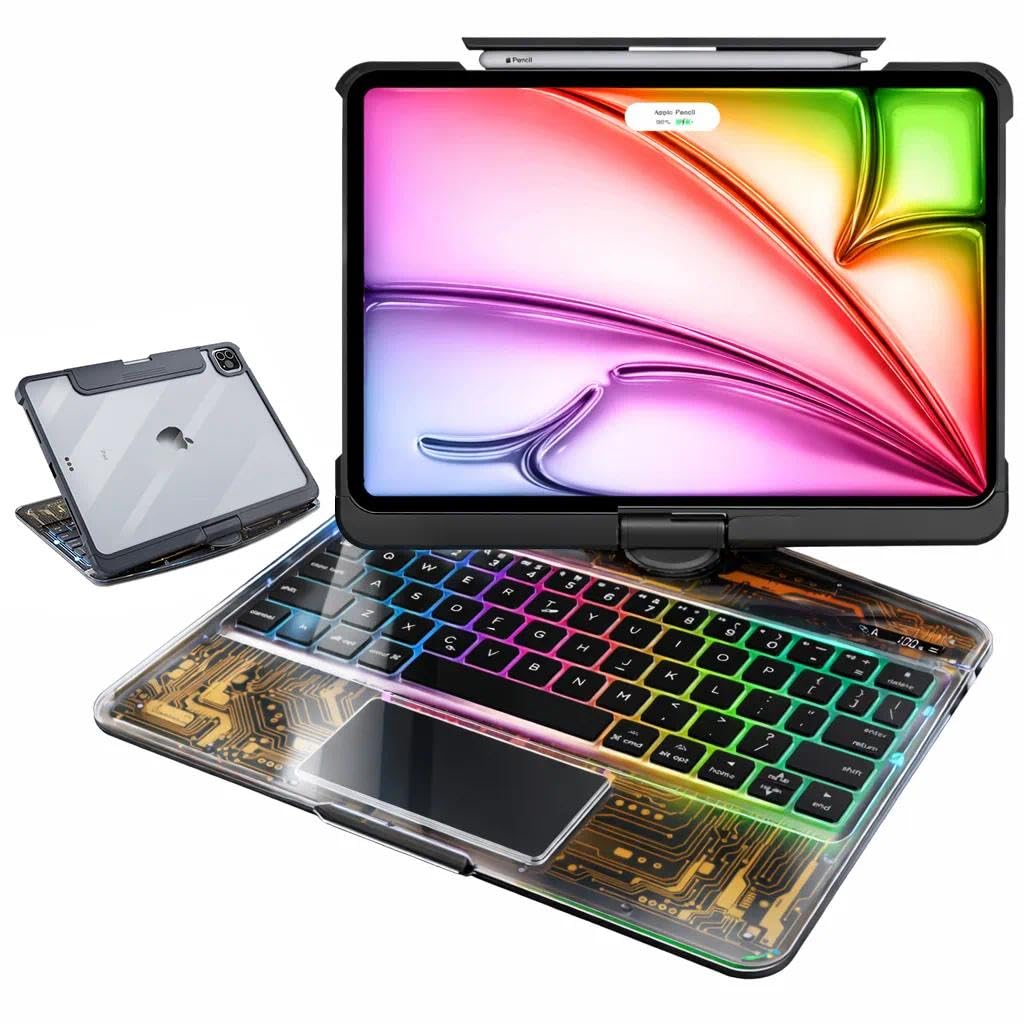 MAYDORHER for iPad Pro 13 Inch Case with Keyboard (M5-2025/M4-2024), Magic Keyboard iPad Pro 13 with 360 Rotating Sound, Precision Multi-Touch