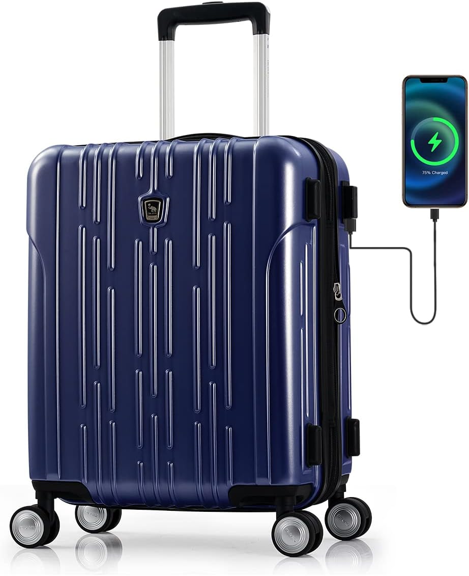 OIWAS Suitcase, Expandable Carryon Luggage with USB