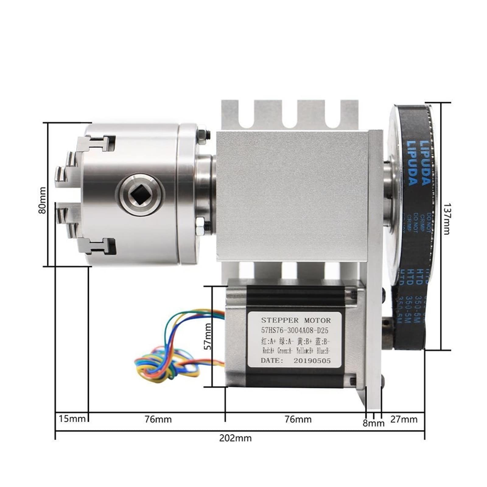 Silnik krokowy, 4 Szczęki 80mm Oś + Konik Głowica Dzieląca CNC Obrotu/zestaw Osi Do Mini Router CNC/grawer Grawerowanie Drewna