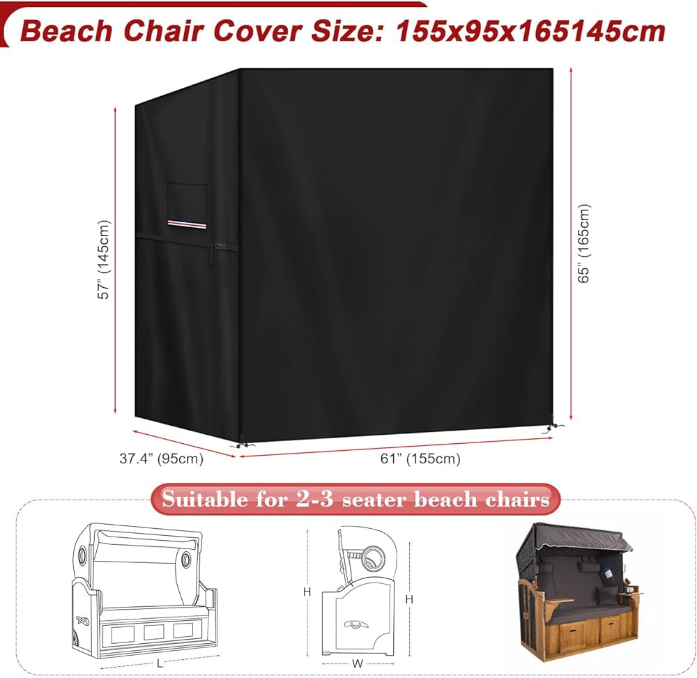 Strandkorb Schutzhülle 135x105x175/140cm - Shop