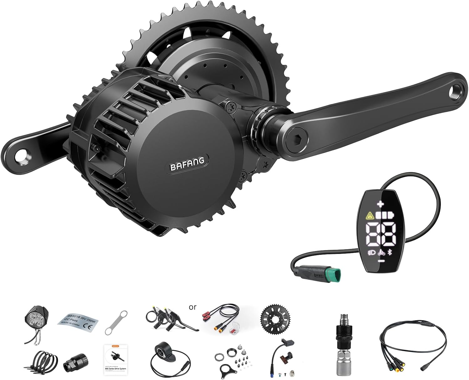 BAFANG 1000W Mid Drive Ebike Conversion Kit, BBS-HD/BBS03 CAN Upgraded 48V M615 Motor Kit with 46T Chainring&Optional LCD Display for 68mm 100mm 120mm MTB/Road/City/Trek Bikes