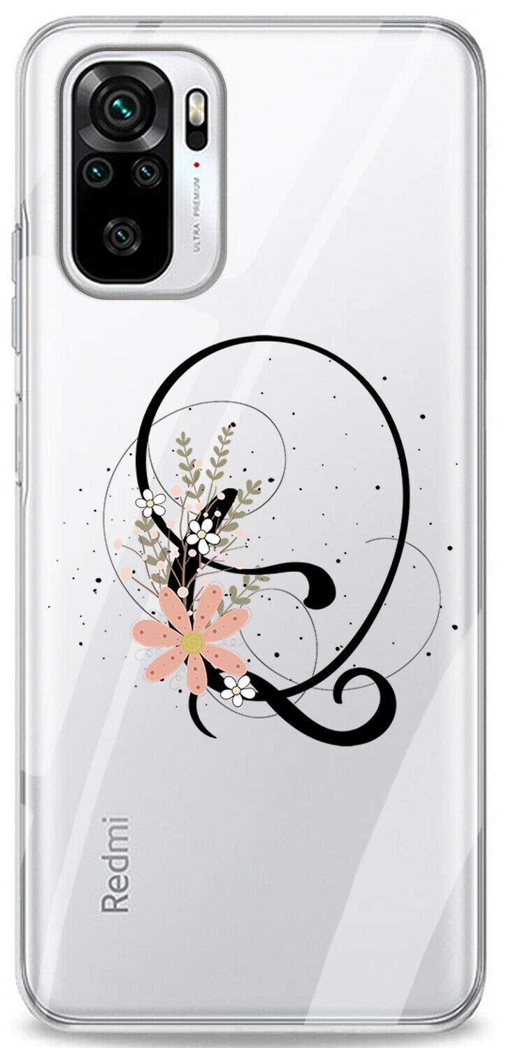Mixroom - Cover Custodia Case In TPU Silicone Morbida Sfondo Trasparente Per Xiaomi Mi 12 Lite 5G Fantasia Iniziali Lettera Y con fiori