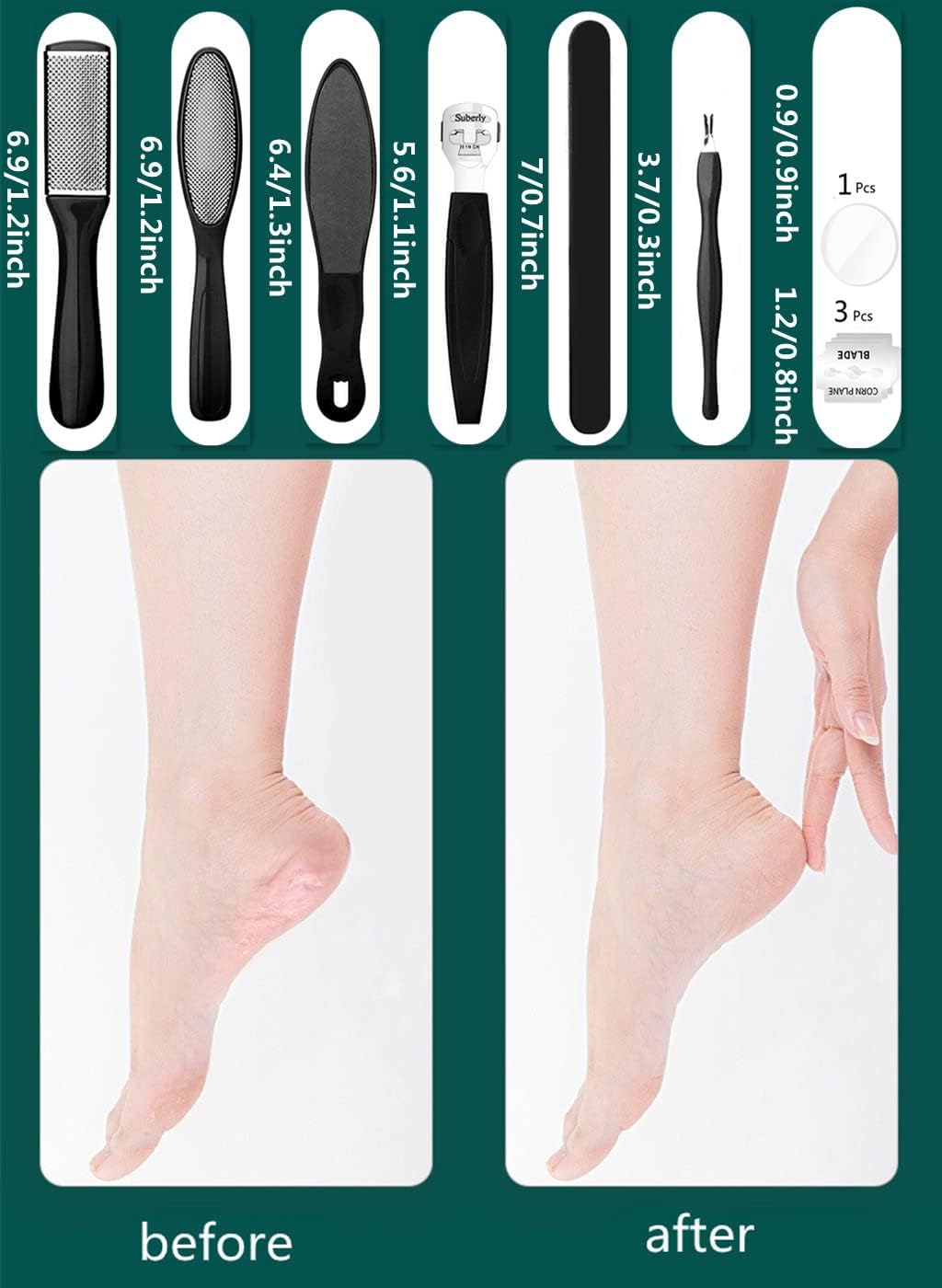 Fapiwen Pedicure Tools For Feet, 8-In-1 Pedicure Kit Callus Remover, Foot File, Foot Care Kit Foot Rasp Dead Skin Remover, Foot Scraper For Men Women, Foot Dead Skin Remover For Home & Salon Care - Image 2 thumbnail