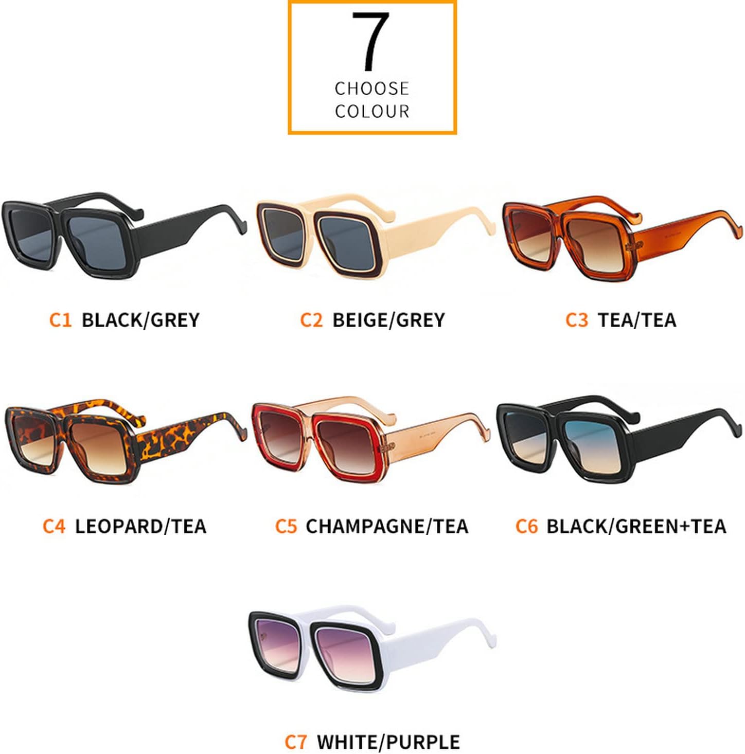 Square Sunglasses For Women Men Trendy Fashion Rectangle Sunglasses Uv Protection Retro Vintage Womens Sunglasses - Image 4