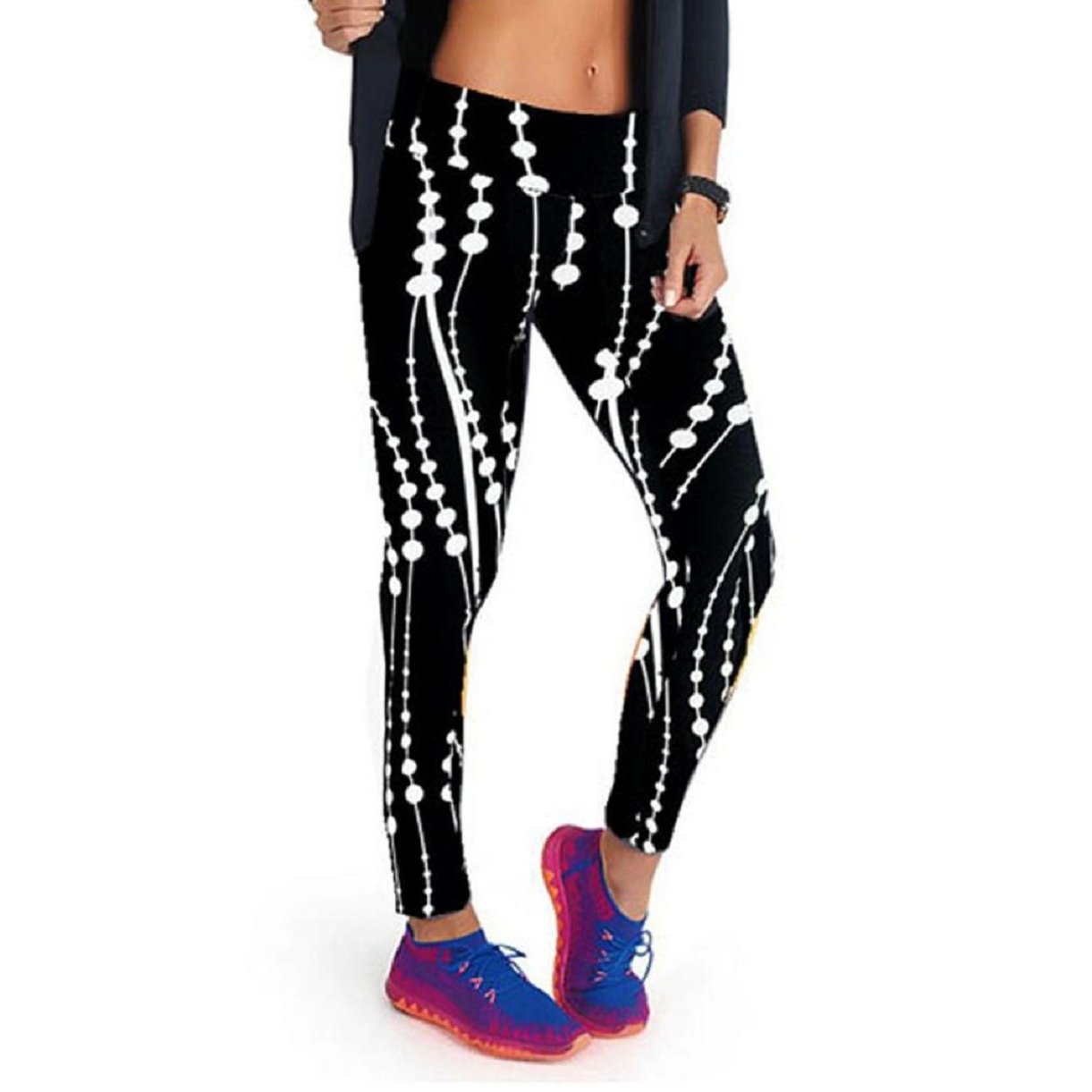 Lookatool Women High Waist Fitness Yoga Sport Pants Nine Points Leggings