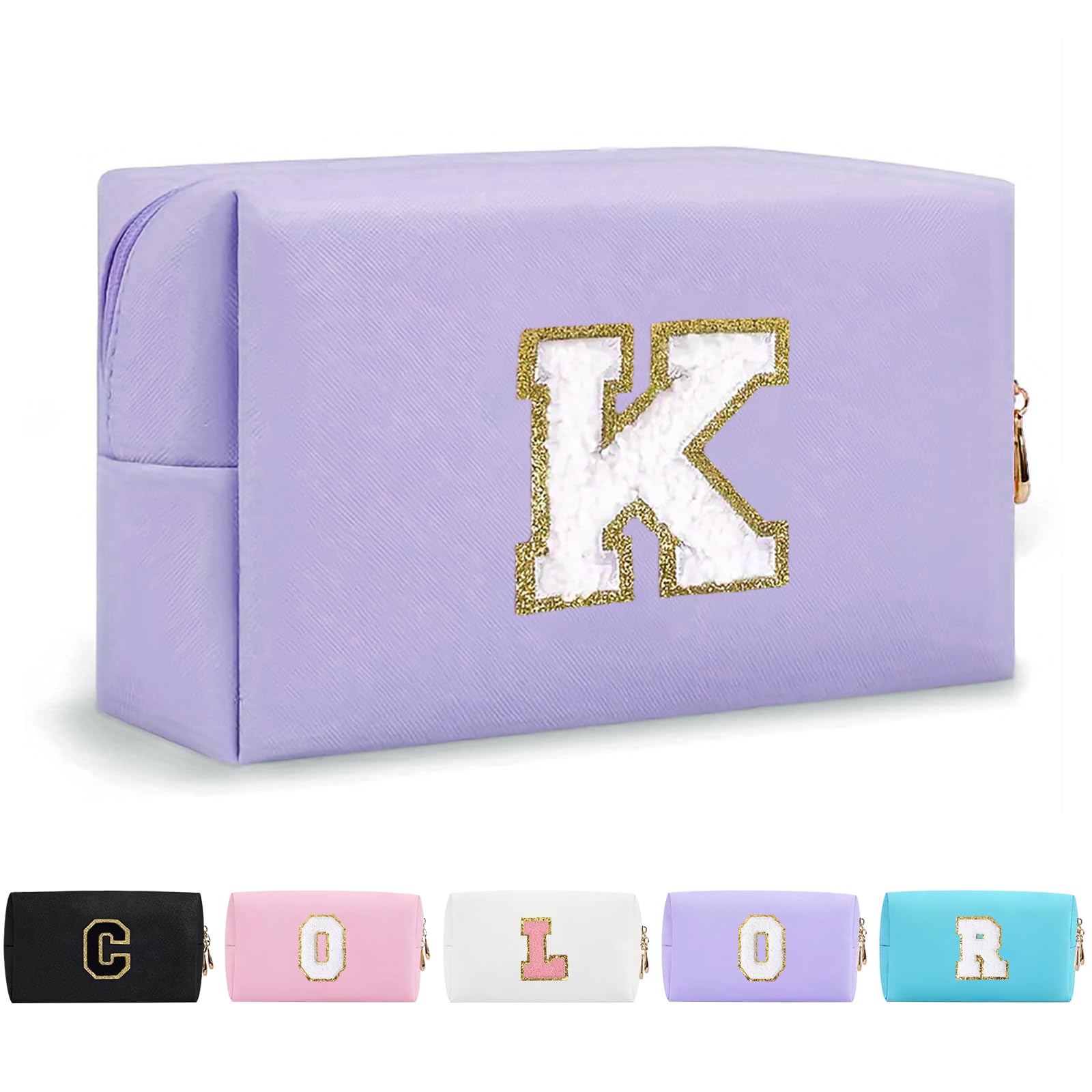 Bolsa de Maquillaje, Bolsa de Cosméticos Impermeable de Viaje, PU Cuero, Neceser de Baño, Bolsa De Aseo Y Almacenamiento para Mujer,Cosas Preppy para niñas Adolescentes (Letra A-Z) — view 75