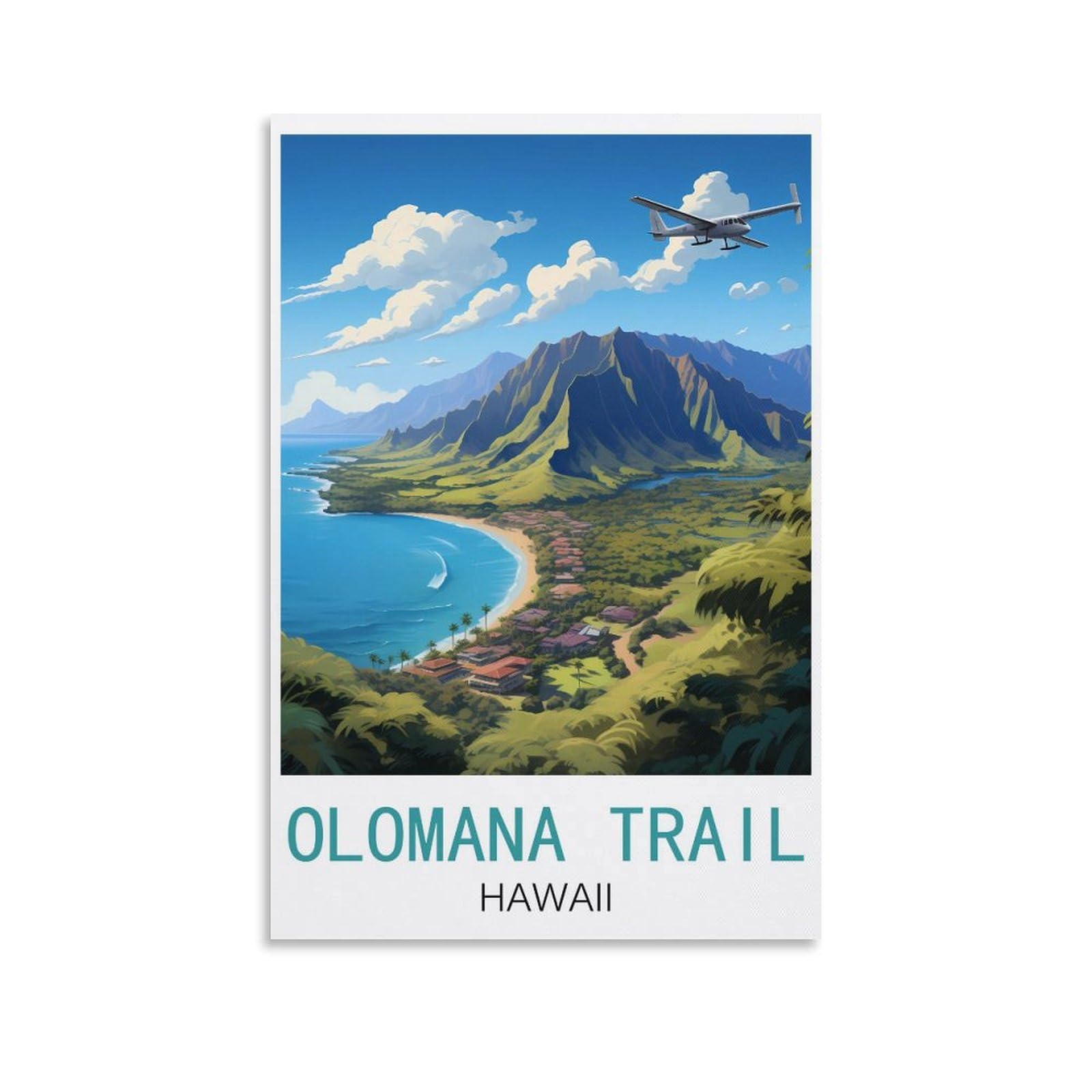 EZMLFA 5D Diamond Painting Kits,Olomana Trail Hawaiis Diamond Art Kits Adults, Create Your Own Diamond Painting Full Drill Gifts for Home Decor 50x60cm