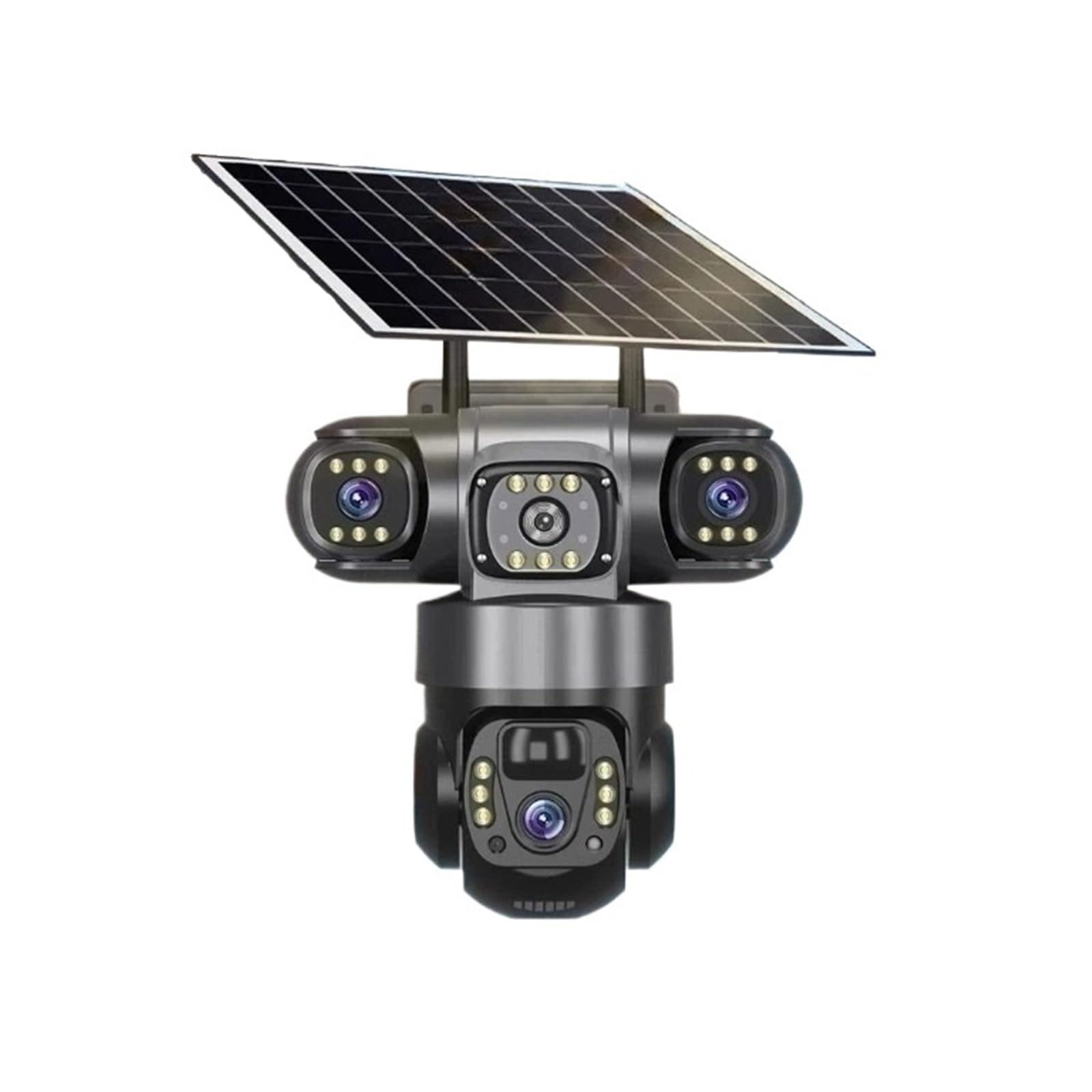 Mdfcjhs 4G Cam Add 32G V380 12Mp Hd Solar Outdoor Camera 3 Lens 3 Screen Cctv Night Vision Ip66 Waterproof Pir Human Detect Wifi Security Camera(4G Cam Add 32G)