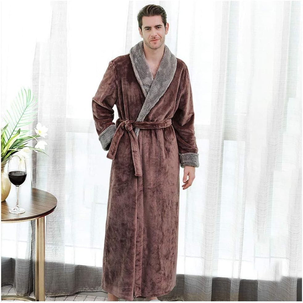 Womens Warm Fleece Zip Up Robe Fluffy Long Bathrobe Night Dressing