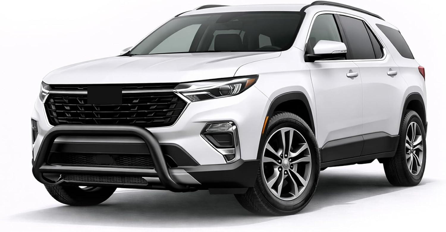 Black Horse A Bar No Skid Plate Black Compatible with 2018-2023 Chevrolet Traverse-CBB-C3202