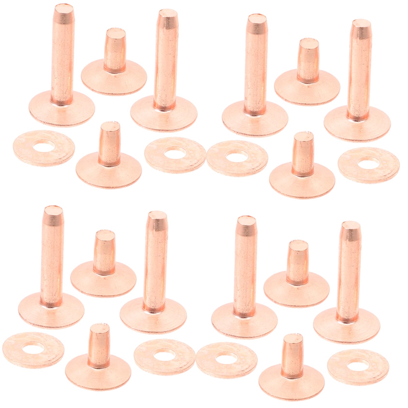 Operitacx 154piezas Clavos De Cobre Remaches Redondos De Cuero Kit De Remaches Metálicos Para Ropa Cinturón Bolso Estilo Punk Diy Tachuelas Para Zapatos
