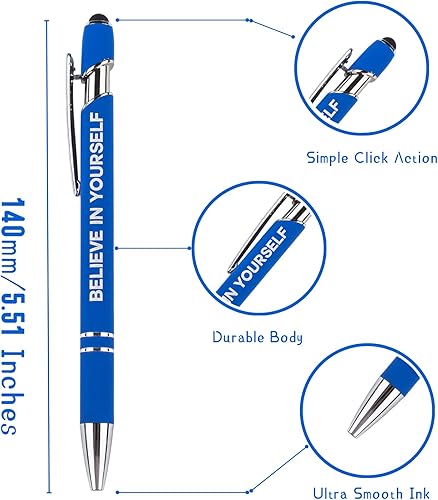 Miniatura 8 de Bolígrafos con punta de lápiz capacitivo, 12 lápices capacitivos de metal rosa para pantallas táctiles, tinta negra de 0.039 pulgadas