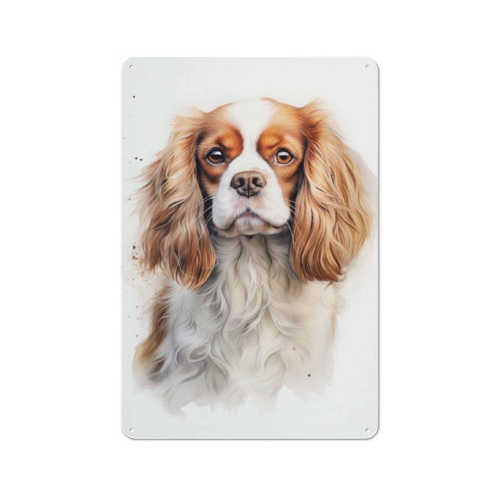 Junmoney King Charles Spaniel Dog Tin Wall Plaque 30X20cm With For Man Cave Or Games Room, For Updating Man Cave And Games Room After Moving