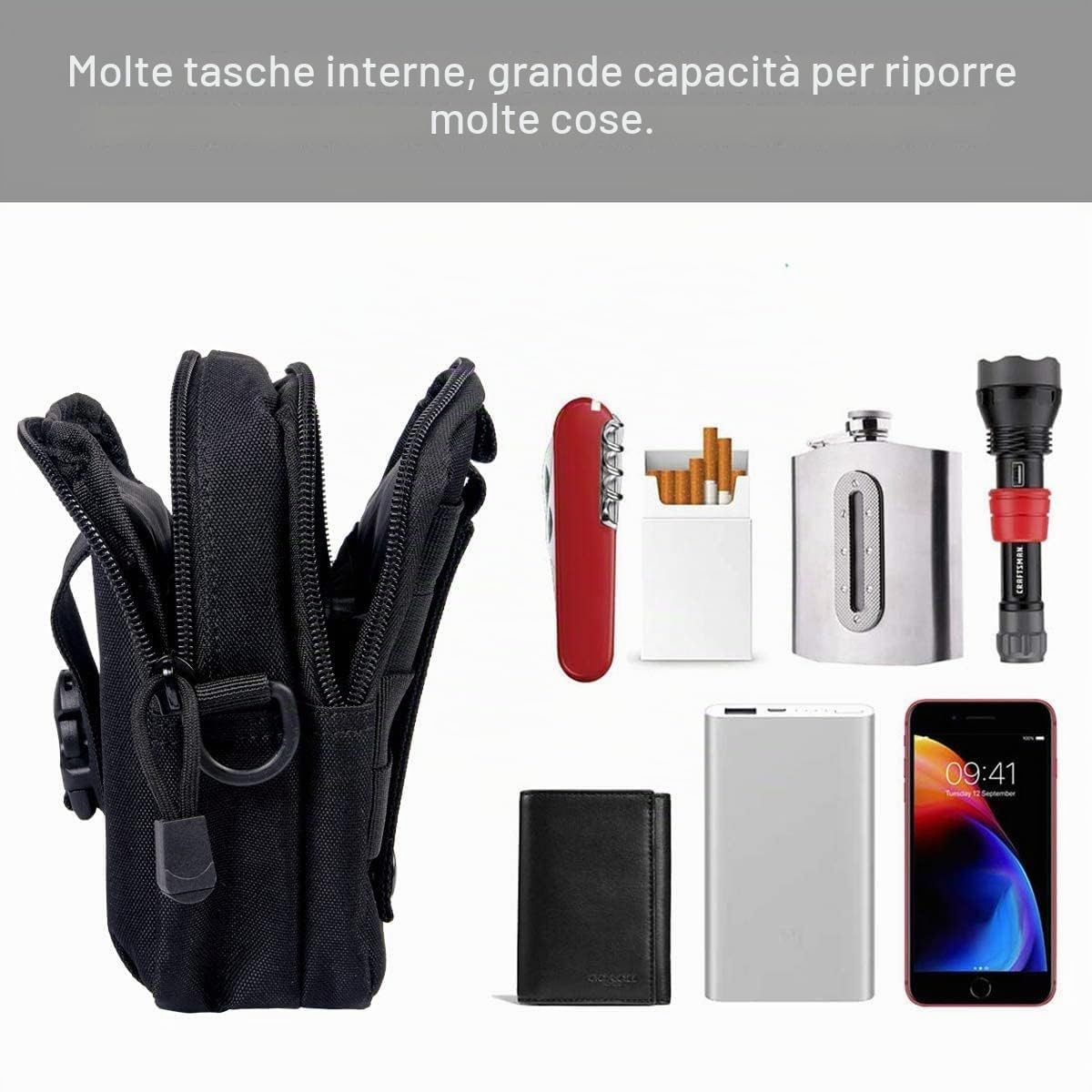 Flintronic Tattico Marsupio Sportivo Borsello 1000D Nylon Multifunzione Campeggio