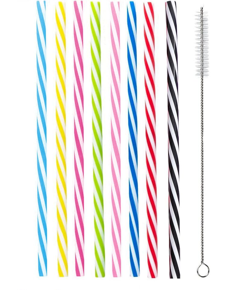 Frogetu 50 Pajitas Reutilizables Duro,23cm Pajitas Reutilizables Niños,Pajitas Plástico Reutilizables+Cepillo de Pajita,Pajitas Plastico Reutilizables,Cañitas de Plastico Reutilizables,zumo,cóctele