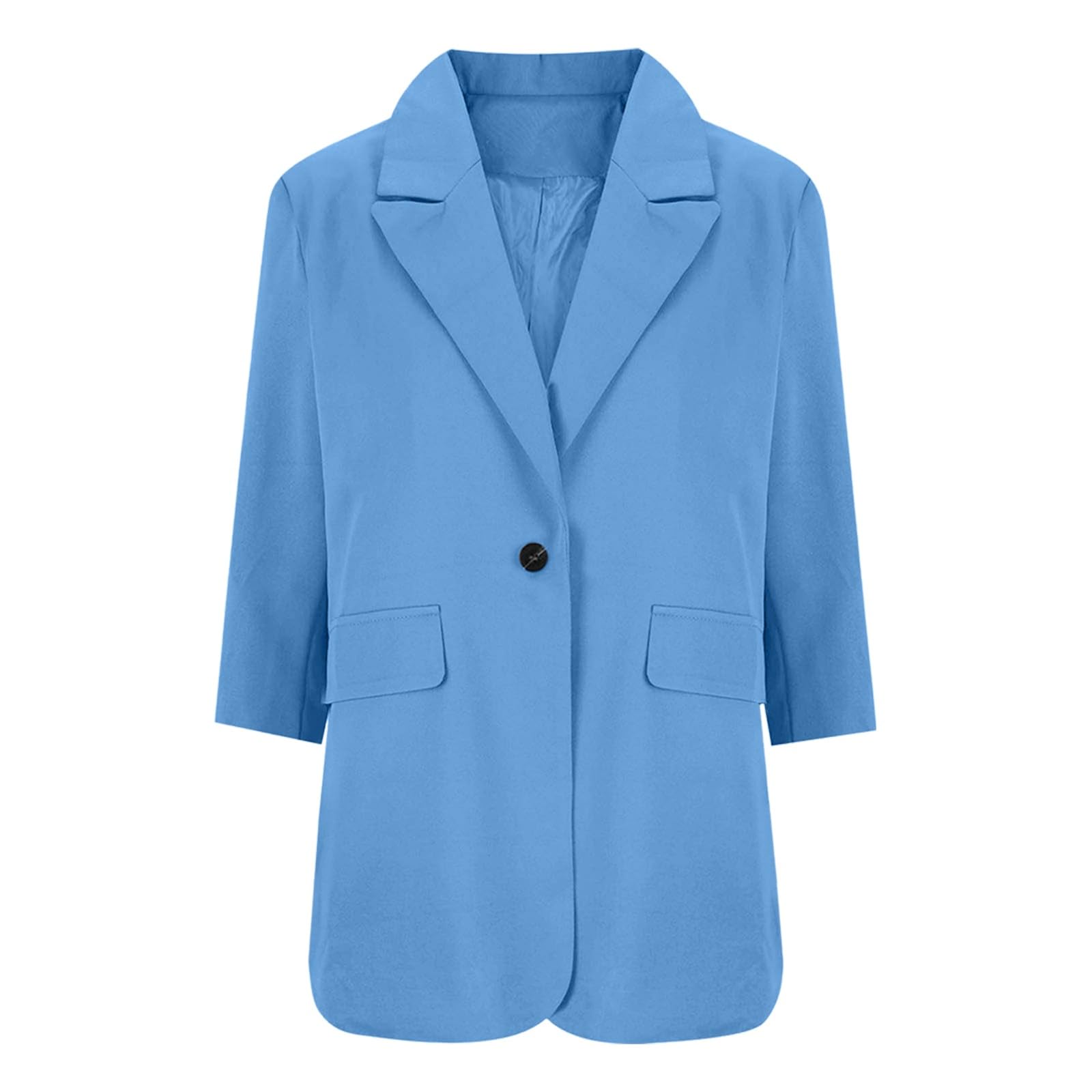 Blazer pour femme - Élégante veste de transition avec stretch - Pour le travail et le bureau - Blazer long ouvert sur le devant - Tenue d'affaires - Couleur unie - Blazer décontracté pour femme