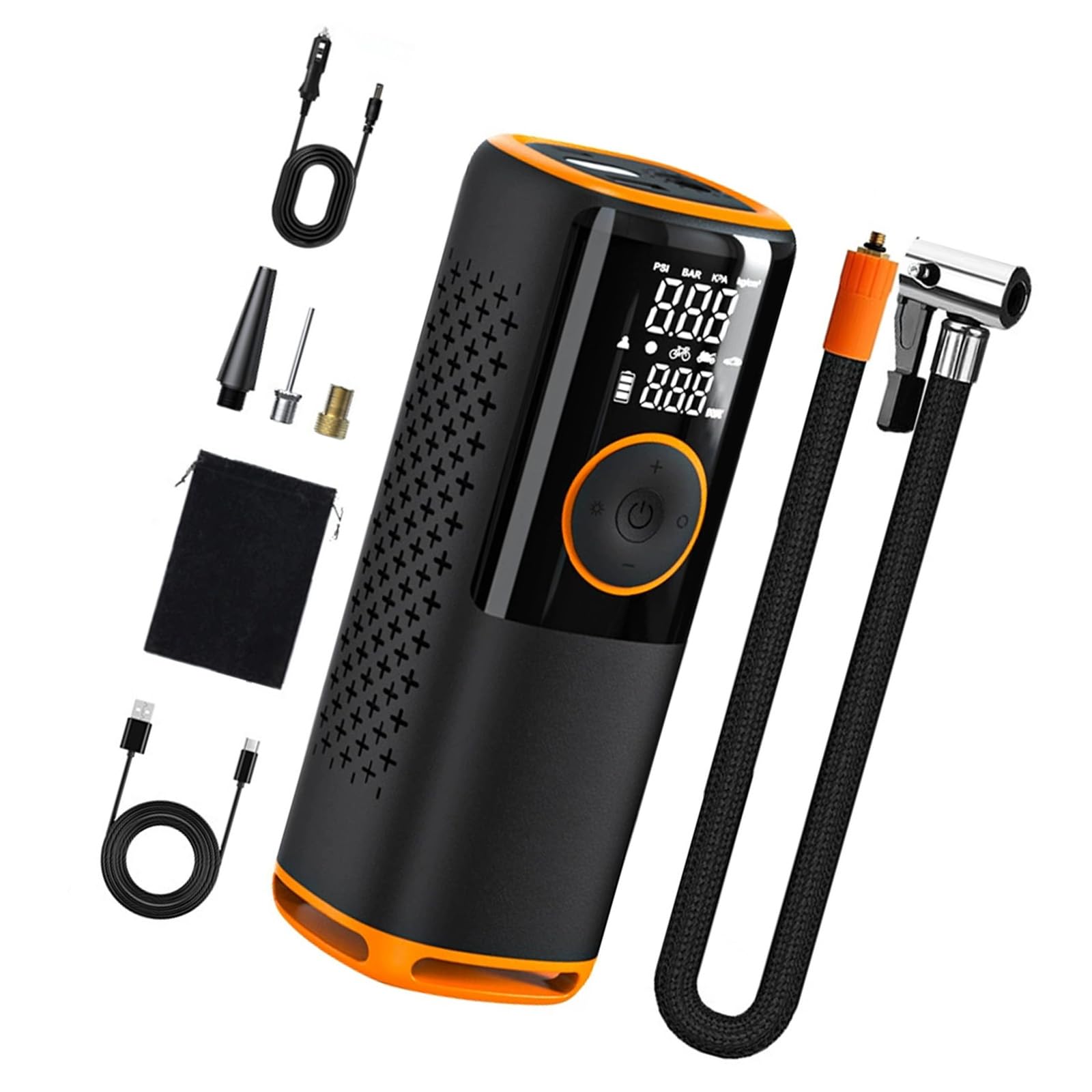 Tire Inflator Portable Air Compressor, 150 PSI Portable Pump, Precision Pressure LCD Display, Car Bike Cordless Compressor for Car Tires