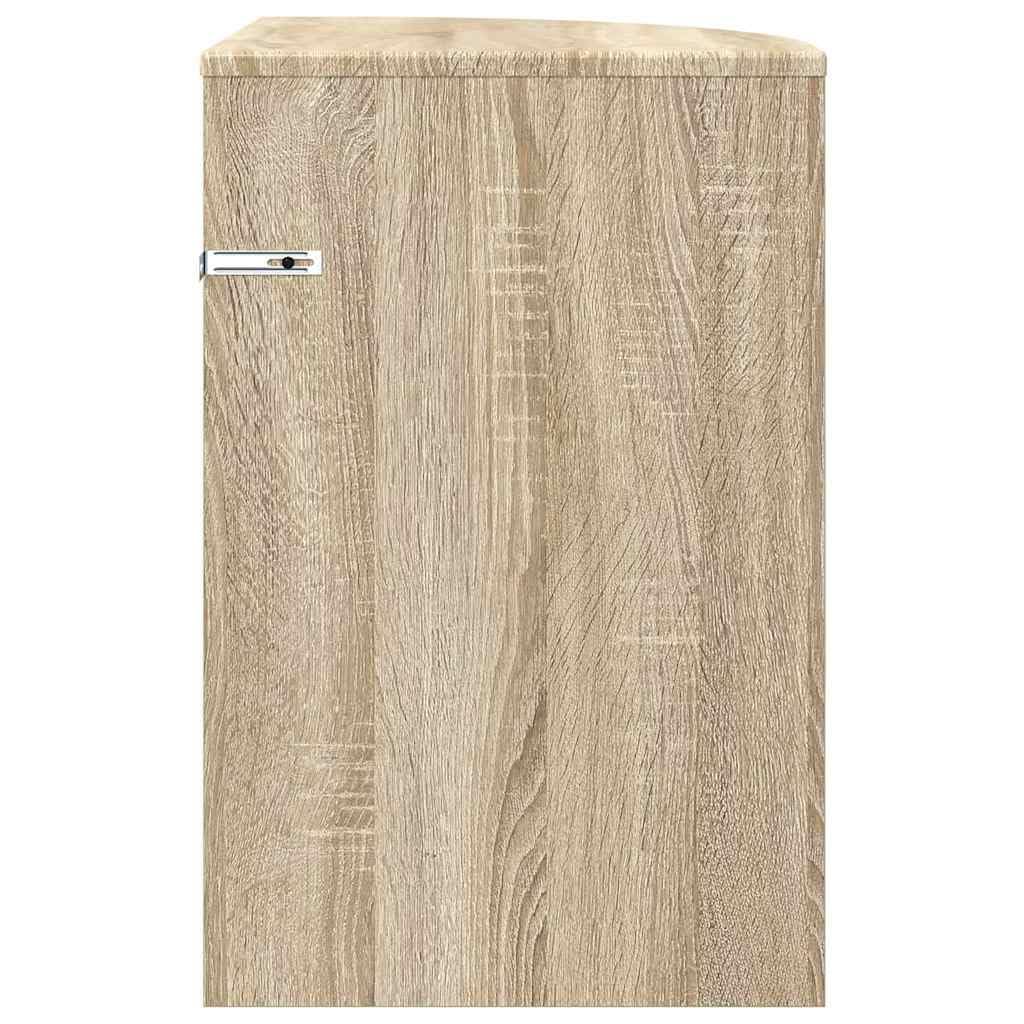 Beistelltisch Sonoma-Eiche 39,7 x 39,7 x 60 cm Holzwerkstoff, moderner Couchtisch mit Ablagefächern, Kleiner Beistellschrank für Wohnzimmer, Flur und Büro