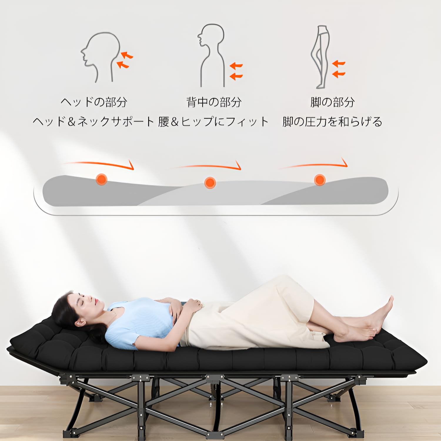 【折り畳み式・軽量】ポータブルベッド 楽天市場】折りたたみベッド 190cm コンパクト 折り畳みベッド