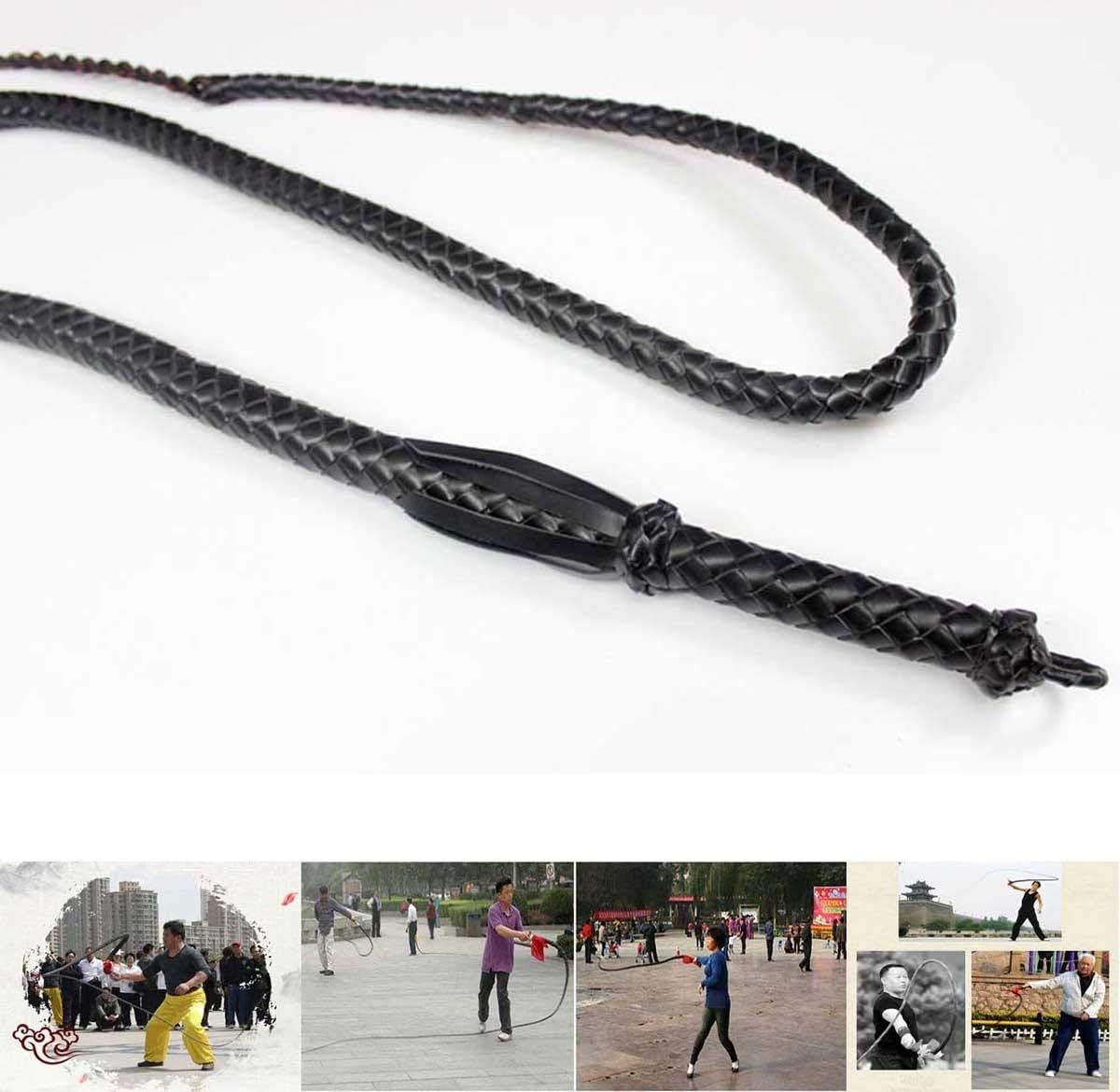 DSJMUY Whip Black Whip Catwoman Costume Accessories Whips Crack Genuine Leather