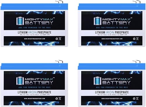 12V 12Ah Lithium Replacement Battery Compatible with Peg Perego IAKB0501 Ride On Toy - 4 Pack