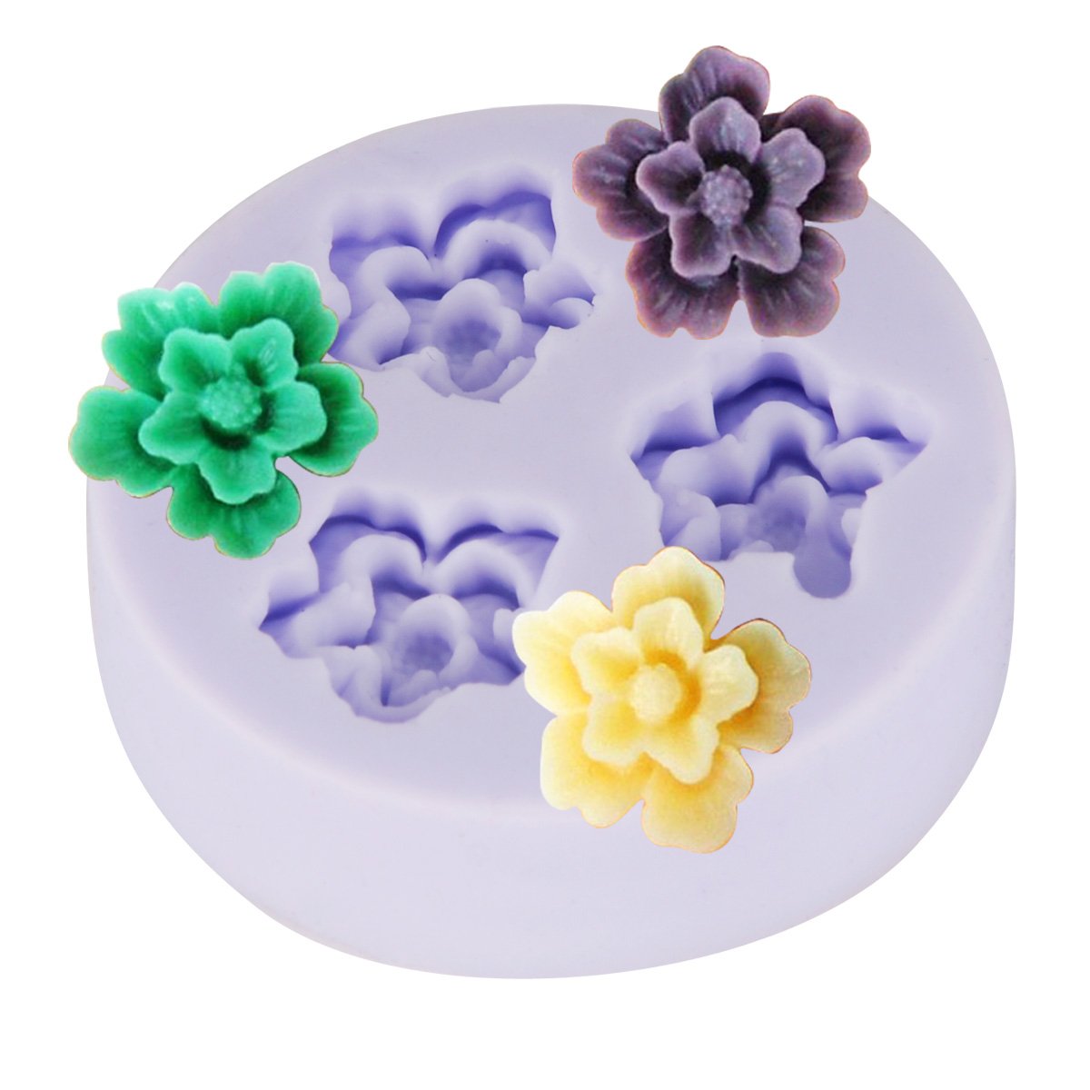 3 in 1 (Each 2cm) Silicone Icing Mould Chocolate Moulding Cake Cupcake Toppers Flower Blossom Sugar Paste Sugarpaste Decoration