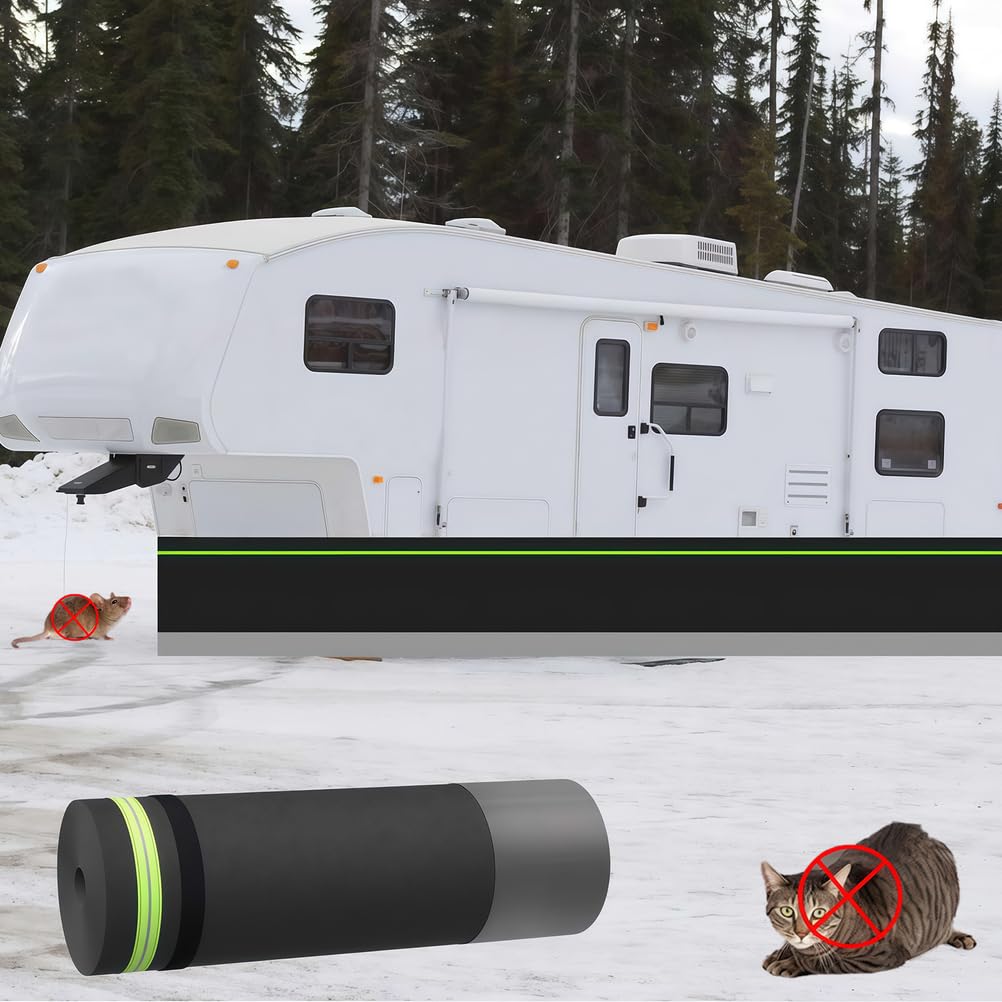 Battiscopa per camper resistente per rimorchi da viaggio, gonna per camper fai da te con fondo in rete di ferro, fibra di poliestere impermeabile per il freddo