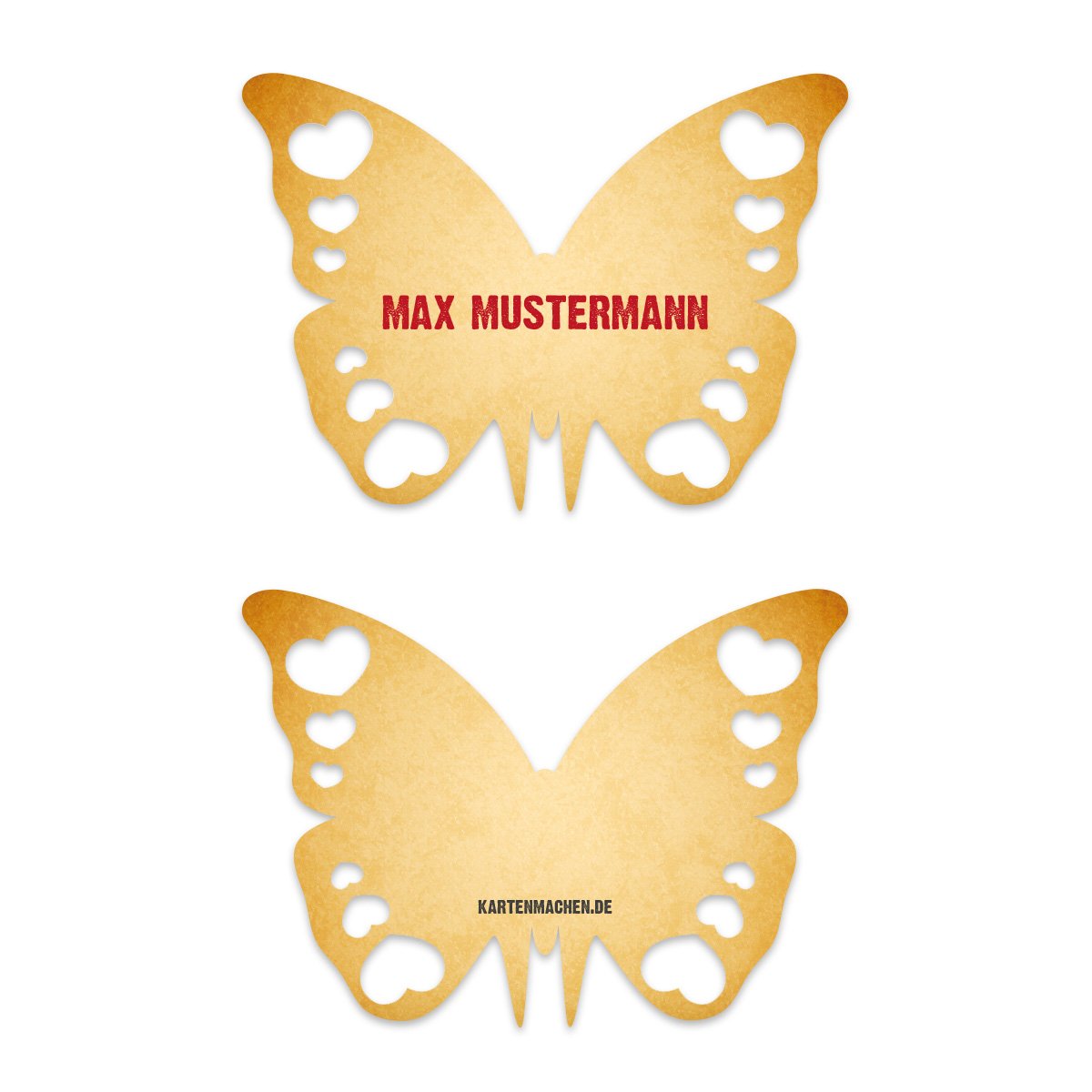 Tischkarten Hochzeit als Schmetterling (40 Stück) - lasergeschnittene Platzkarten in Vintage