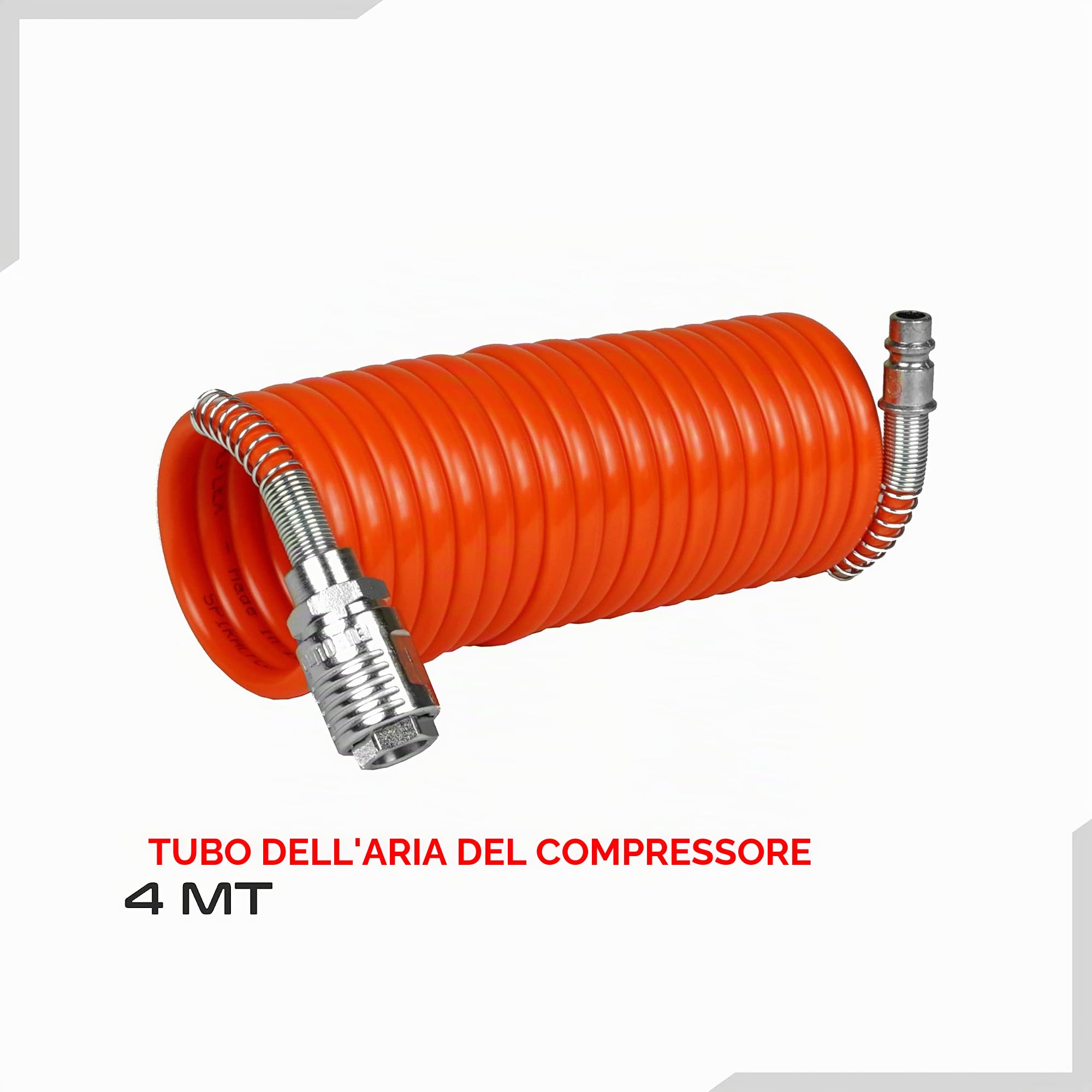 GAV Kit Accessori Aria Compressa NYCA con Pistola Soffiaggio, Manometro Pressione Gonfiaggio Gomme, Aerografo Verniciatura, Pistola Lavaggio e Tubo Spirale 4m