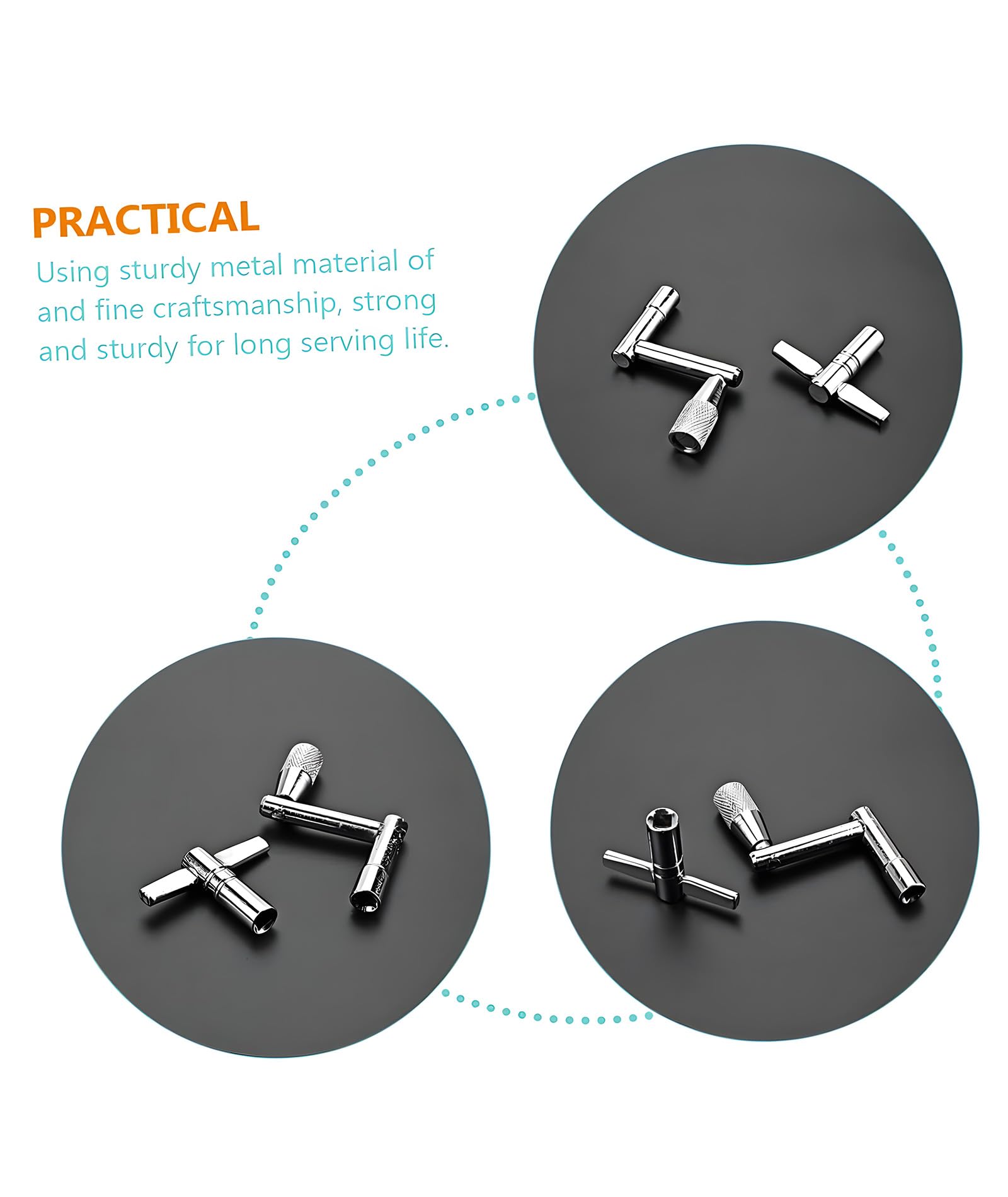 Drum Key, Metal Drill Key with T-Shape and Z-Shape Design, Drum Hardware for Drum Tuning and Maintenance, Essential Drum Accessories for Snare Drum and Tom Drum - Image 4 thumbnail