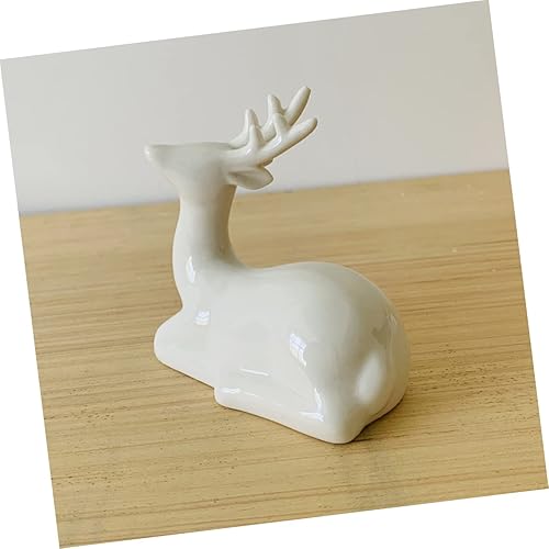Miniatura 4 de Estatuilla de decoración de escritorio de cerámica, pareja, estatua de ciervo, mini oficina, tienda, habitación, adorno para el hogar, escultura