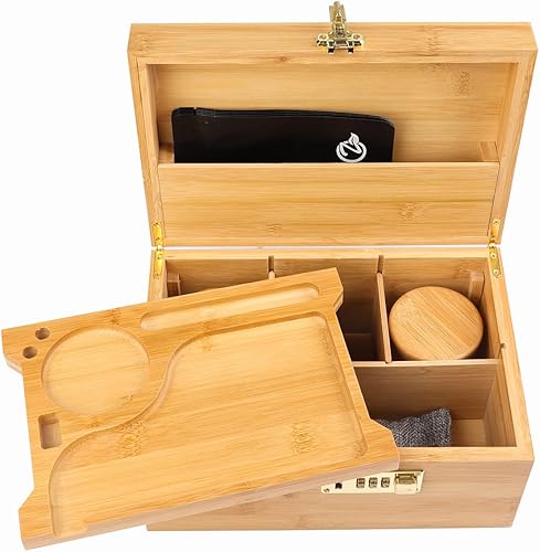 Miniatura 7 de OZCHIN Bolsa a prueba de olores y caja grande de bambú