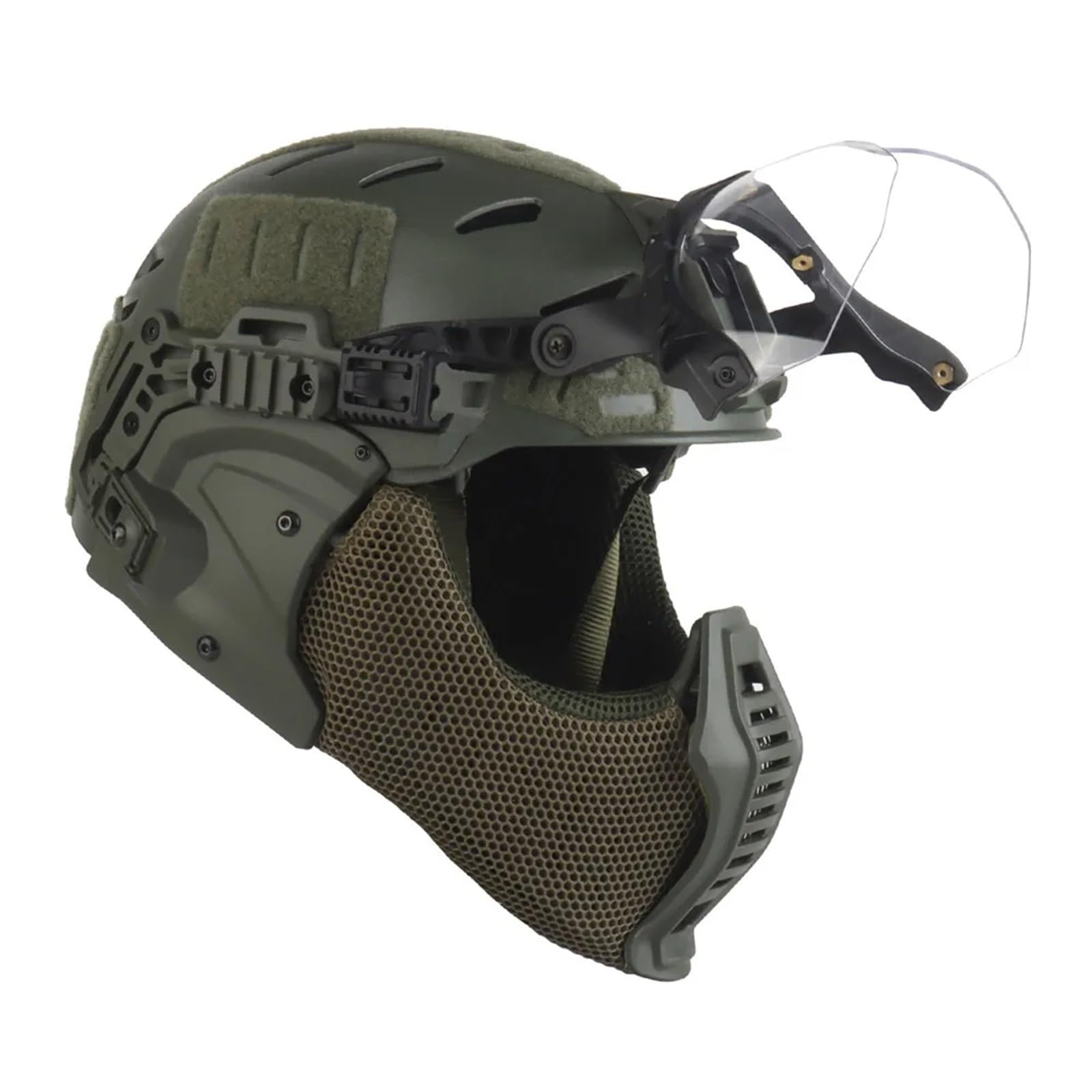 Set Completo Di Protezione Per Casco Tactical 3.0 Wendy - Occhiali Flip, Paraorecchie, Paradenti Per Attrezzatura Allenamento Per Paintball, Softair E Altro