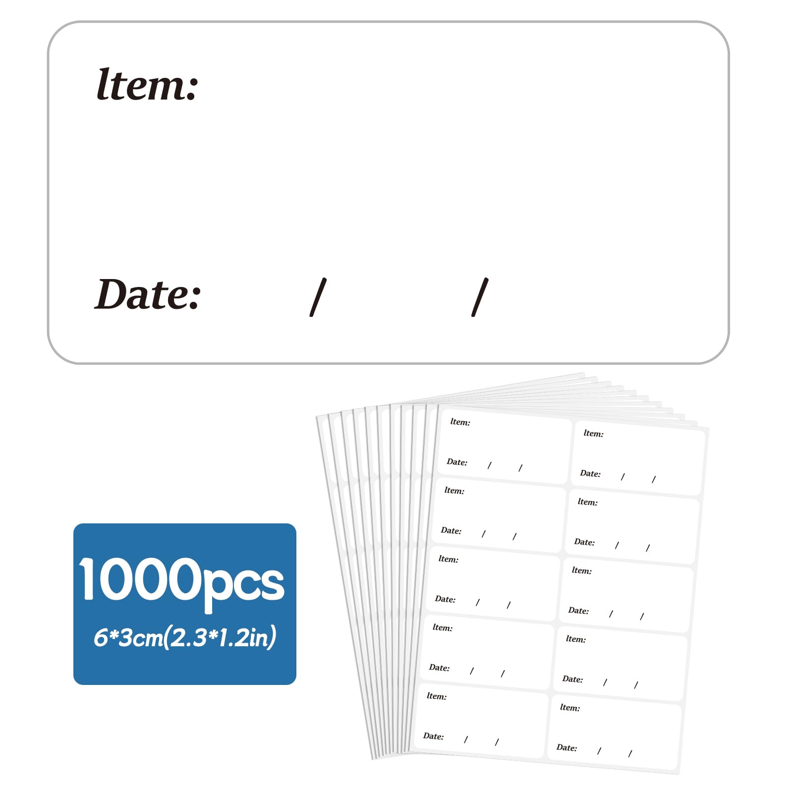 Freezer Labels Easy Peel Off - 1000 Pack 6x3cm Food Labels Stickers