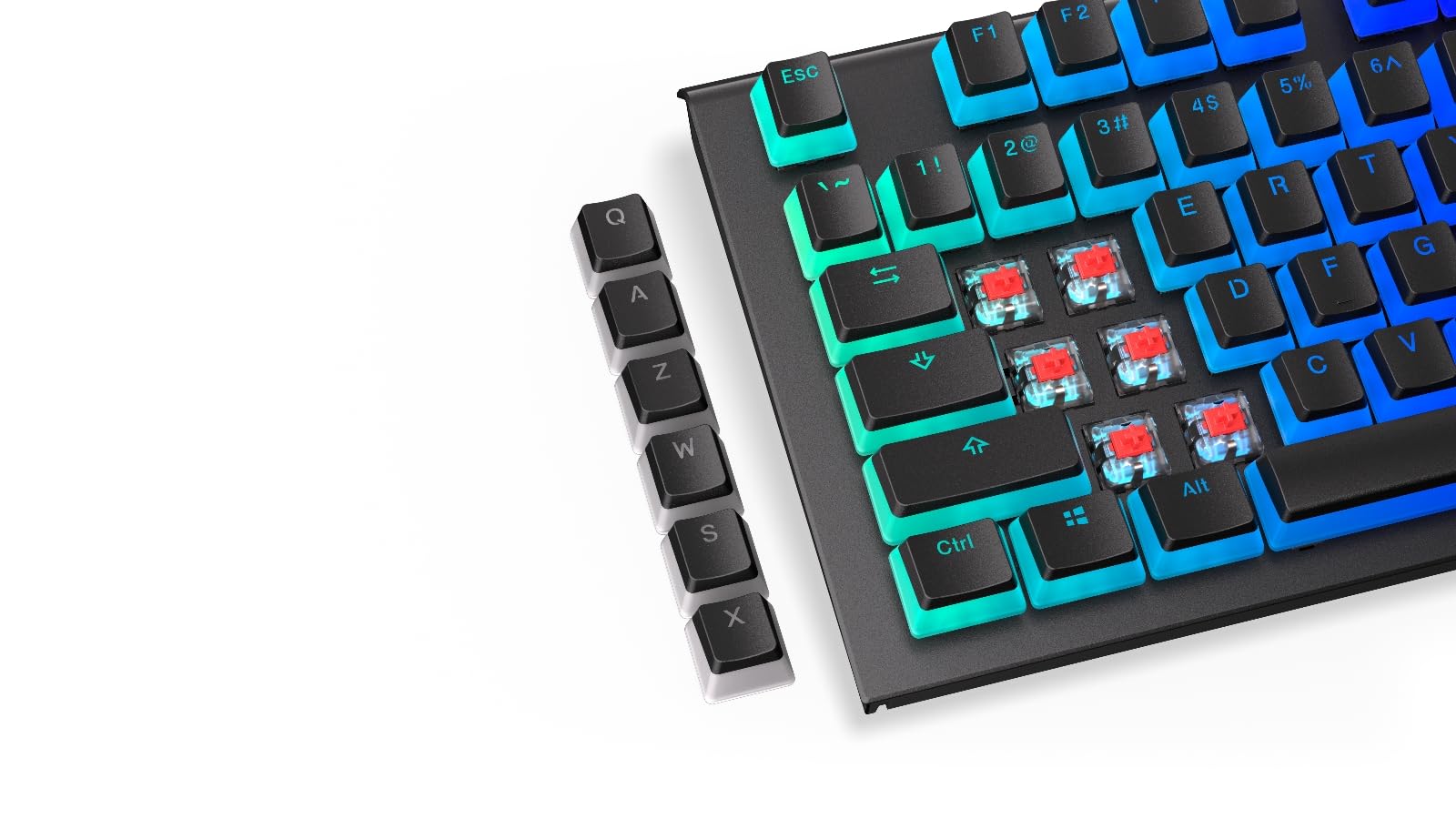 ENDORFY PBT Pudding Keycaps, zestaw 104 klawiszy, wyraźna czcionka, trwały i nieścieralny materiał PBT, układ US ANSI | EY0E002