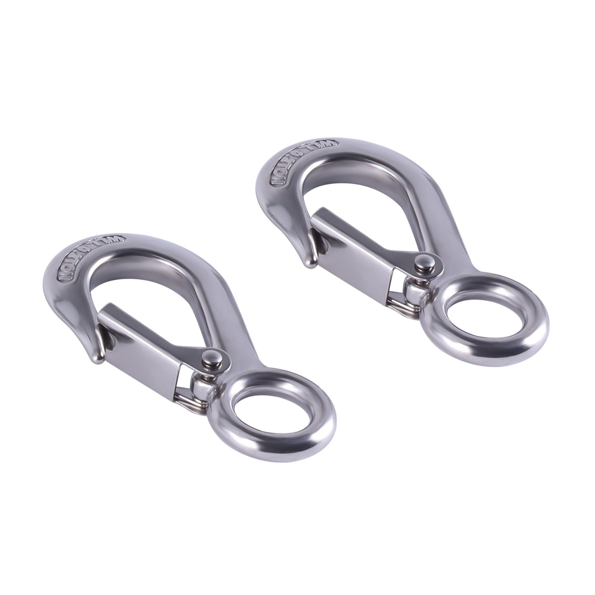 HANLATO 2Pcs Grab Hooks, Slip Hooks, Lifting Hook, 440 lbs Work Load, 304 Stainless Steel, Clevis Hook, Lifting Clevis Chain Hook with Safety Latch for Project Hoisting Machinery (Grab Hooks 0.2t)