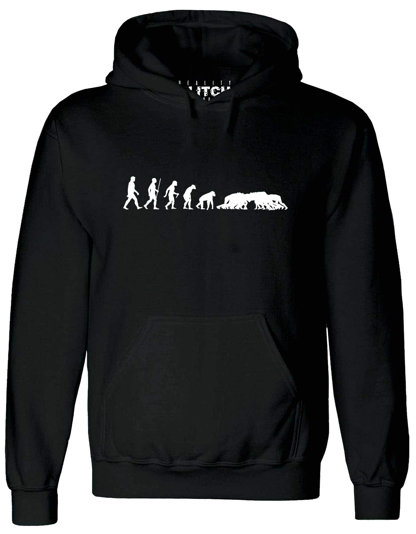 Reality Glitch Men's Black Evolution Of Rugby Hoodie