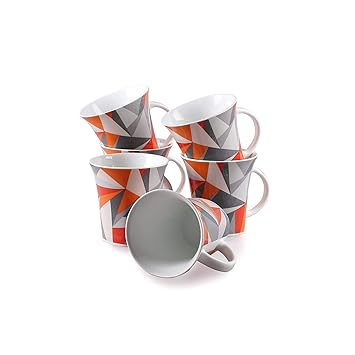 Clay Craft Bone China Heaven Studioline Coffee Mug Set, 150Ml, Multicolor, 6 Piece