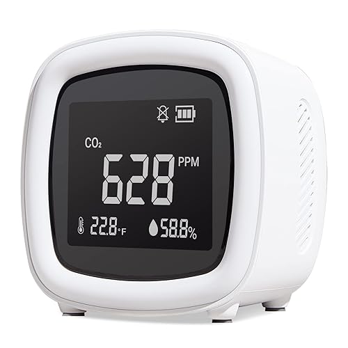 INKBIRD IAQM-068 Monitor de CO2 3 en 1 con temperatura y humedad, monitor de calidad del aire interior para el hogar, tiendas de campaña,