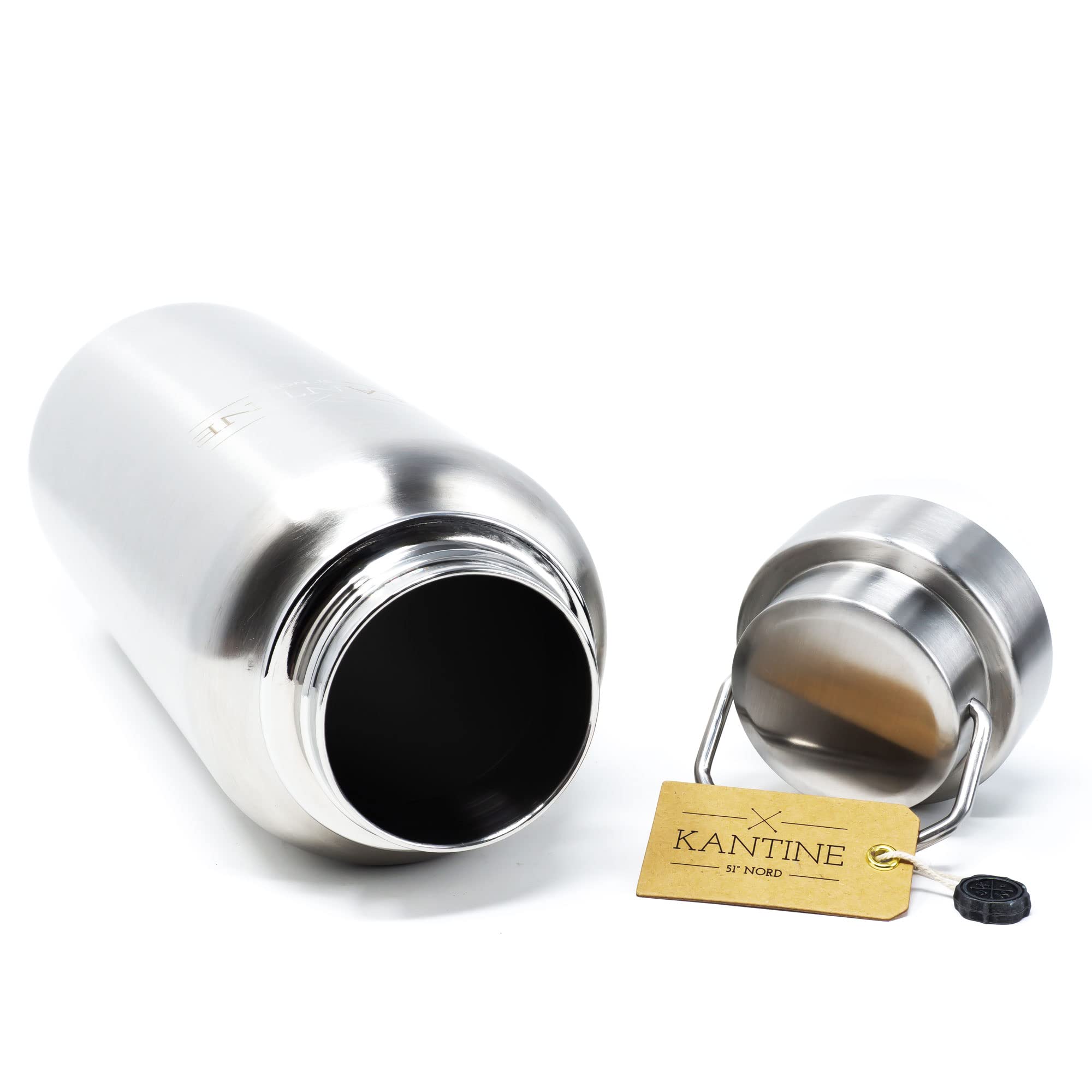 Kantine 51° Nord Stainless Steel Water Bottle 1000 ml, Water Bottle 1 Litre, Leak-Proof, Thermal Insulated Flask, Dishwasher Safe - Image 3