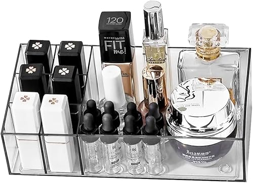 Organizador de maquillaje acrílico transparente  Soporte compacto para lápiz labial, perfumes, sombra de ojos y cosméticos