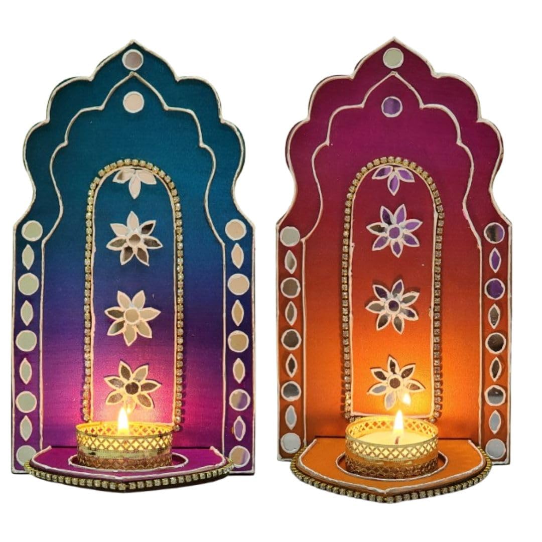 Buy Netra Arts Wall Mounted Wooden Tealight Candle Holders Comes with