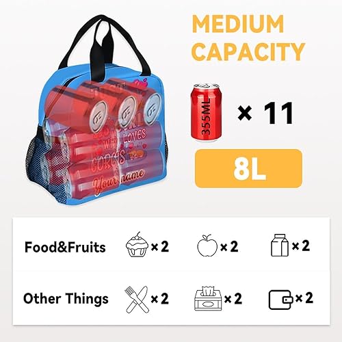 Miniatura 4 de Lonchera Corgi personalizada para niños, lonchera aislada para niñas y niños, lindas bolsas de almuerzo blancas reutilizables, pequeña con