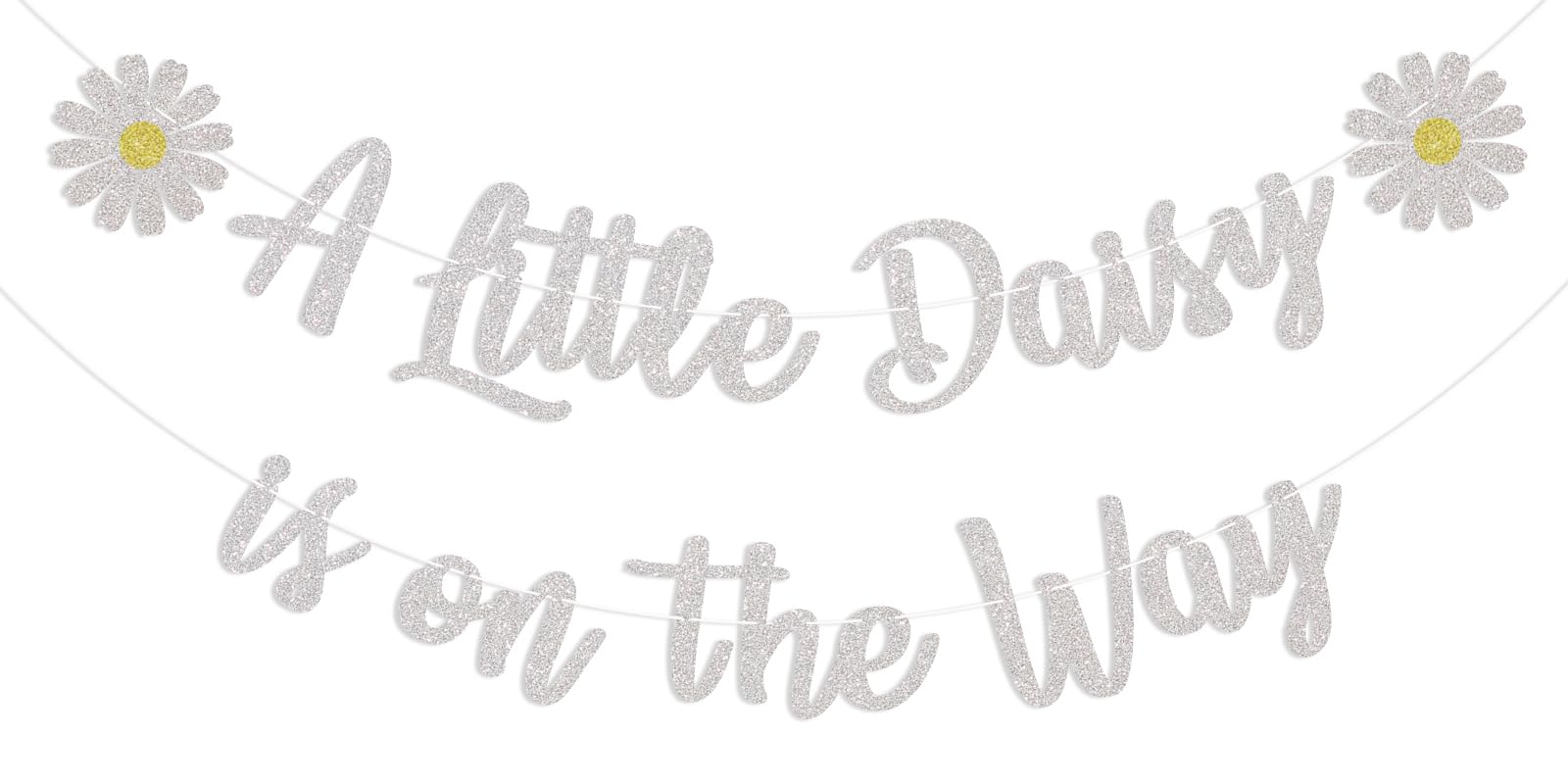 Daisy Baby Shower Decorations - A Little Daisy is on the Way Banner, Welcome Baby Girls Decor, Daisy Theme Baby Shower Gender Reveal Decor, Spring