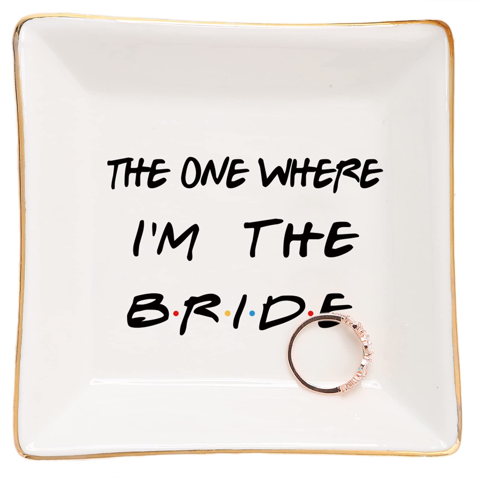 HOME SMILECeramic Ring Dish Jewelry Tray for Mom Sister Friends