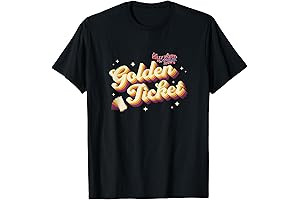 Golden Ticket Retro T-Shirt for Charlie and Chocolate Factory Film